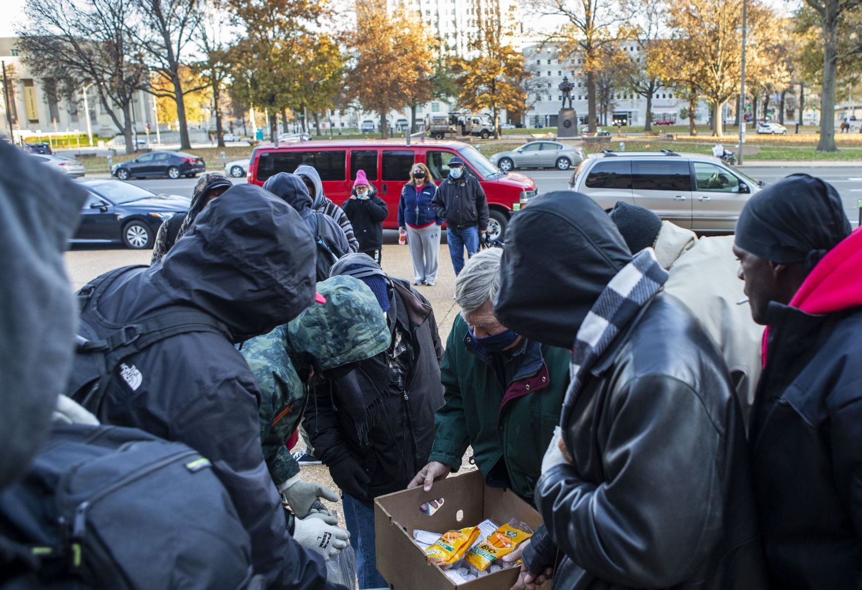 PPE and other resources distributed to the homeless at City Hall